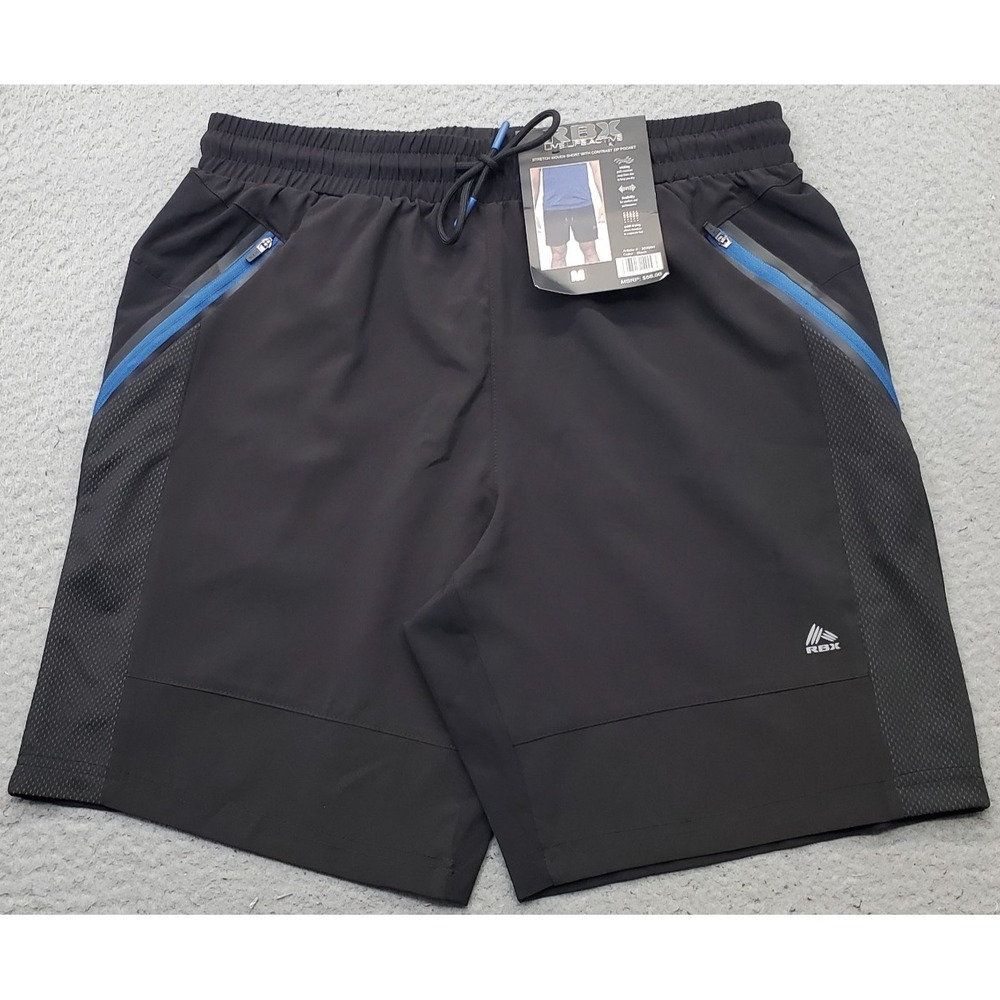 RBX Active Running Shorts Mens Medium Black Woven Comfort Performance Quick Dry